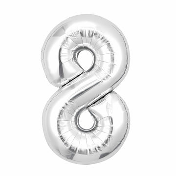 16"/ 32"/ 40 inch 0-9 Silver Number Balloons with Individually Packaged