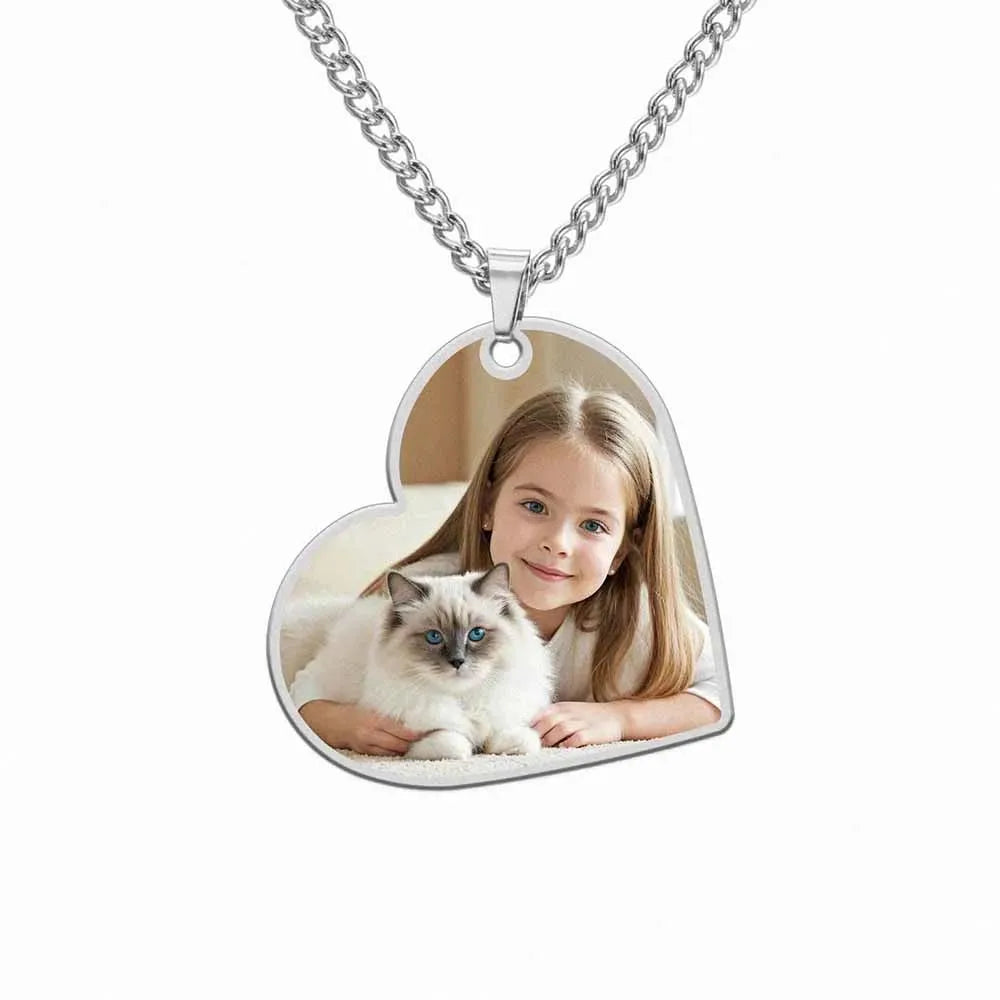 Print Demand Photo Necklace Personalized Picture Custom Gift For Men Woman Couple Family Father Chain Stainless Steel Jewelry