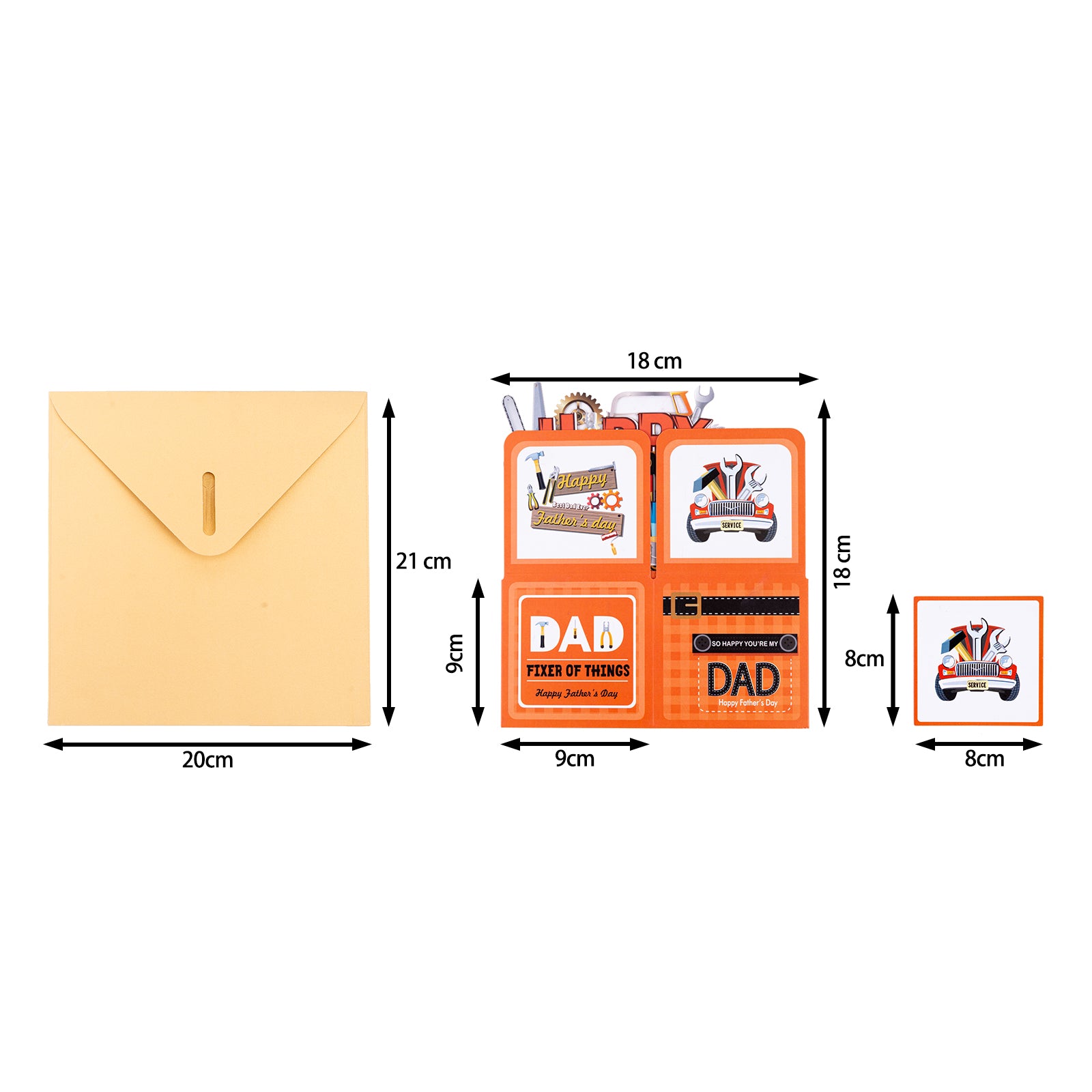 Thksyo Funny Happy Father's Day Pop Up Greeting Cards, Sweet 3D Fathers Day Card from Wife/Son/Daughter, Best Gifts for Father/ Husband/ Him/ Dad