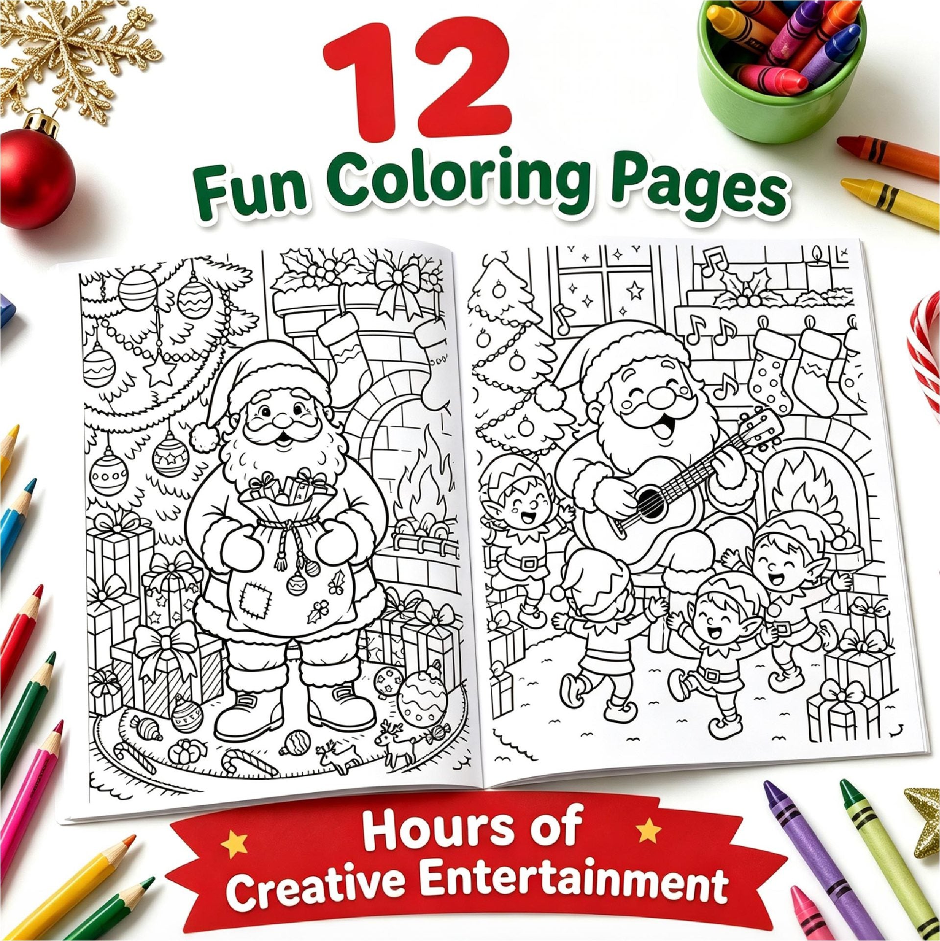 10 Pack Mini Christmas Coloring and Activity Books for Kids - 12 Double-Sided Pages with Santa, Snowman and Holiday Puzzles - Portable Party Favors and Stocking Stuffers