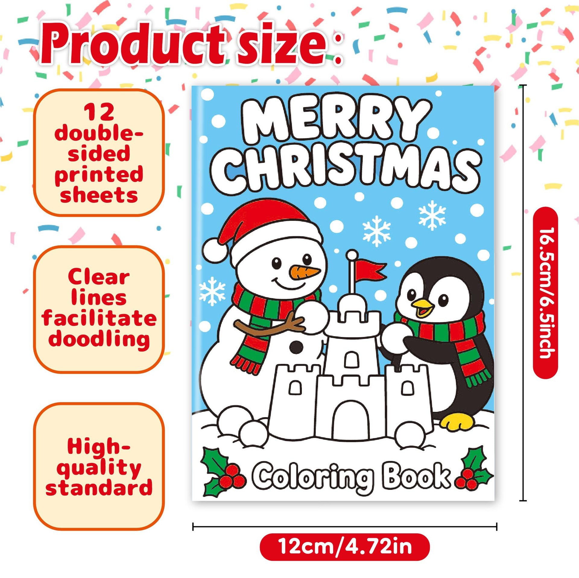 10 Pack Mini Christmas Coloring and Activity Books for Kids - 12 Double-Sided Pages with Santa, Snowman and Holiday Puzzles - Portable Party Favors and Stocking Stuffers
