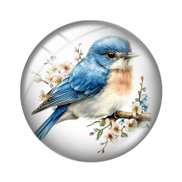 Blue Delft Birds Clipart  12mm/18mm/20mm/25mm Round Photo glass cabochon demo flat back Making findings