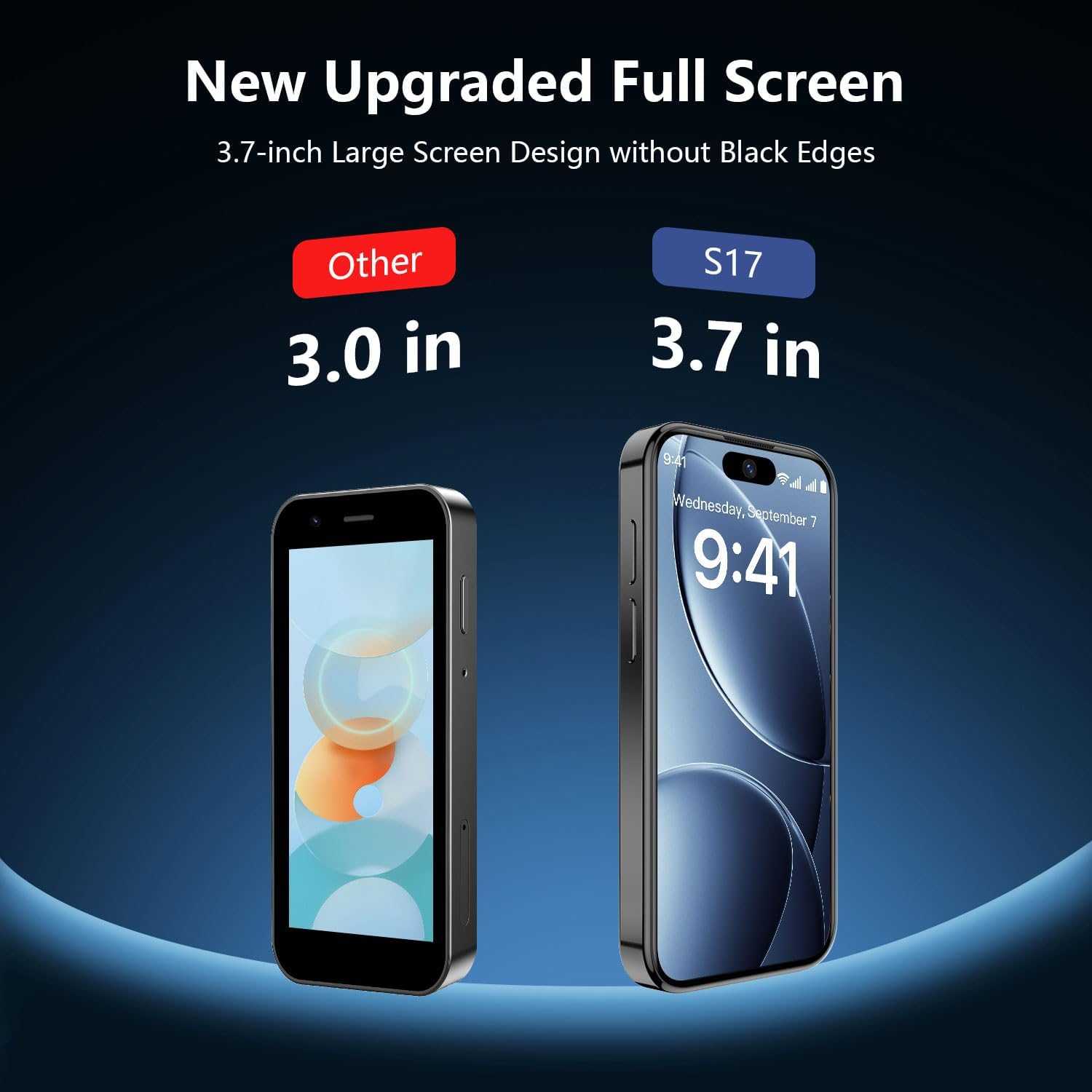 Mini Phone 4G Unlocked 3+32GB Mini Smartphone with 3.7'' HD Touch Screen 2000mAh Battery Compact Backup World's Smallest Phone Gifts for Kids & Students GPS Dual SIM Face ID Black | 4G Unlocked 3+32GB