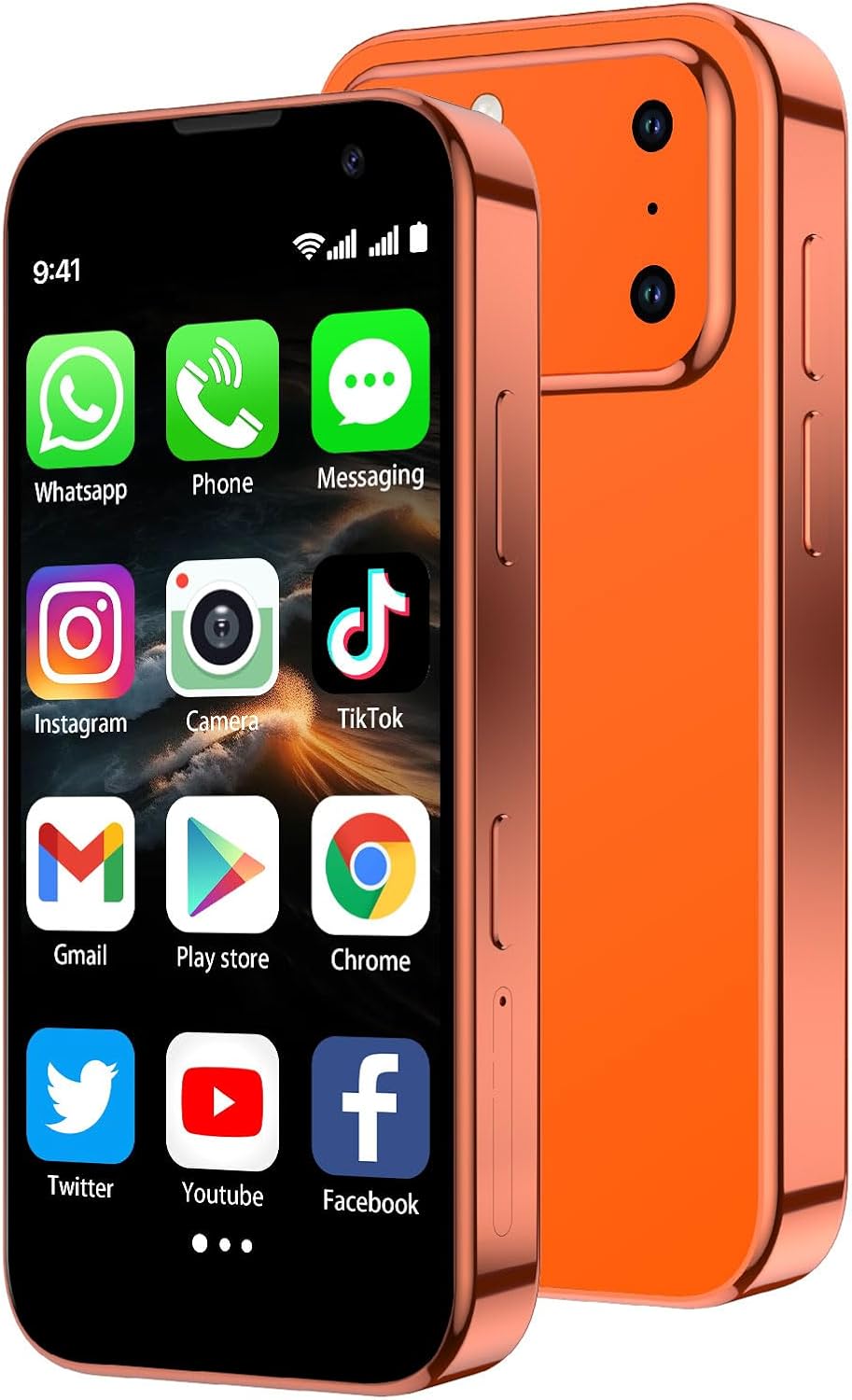 Mini Smartphone 3.0" HD Touchscreen - 3G Unlocked Android Compact Mobile Phone Gifts for Kids & Students | Smallest Cell Phone for Travel Backup & Digital Detox | WiFi, GPS, Face ID, Dual SIM