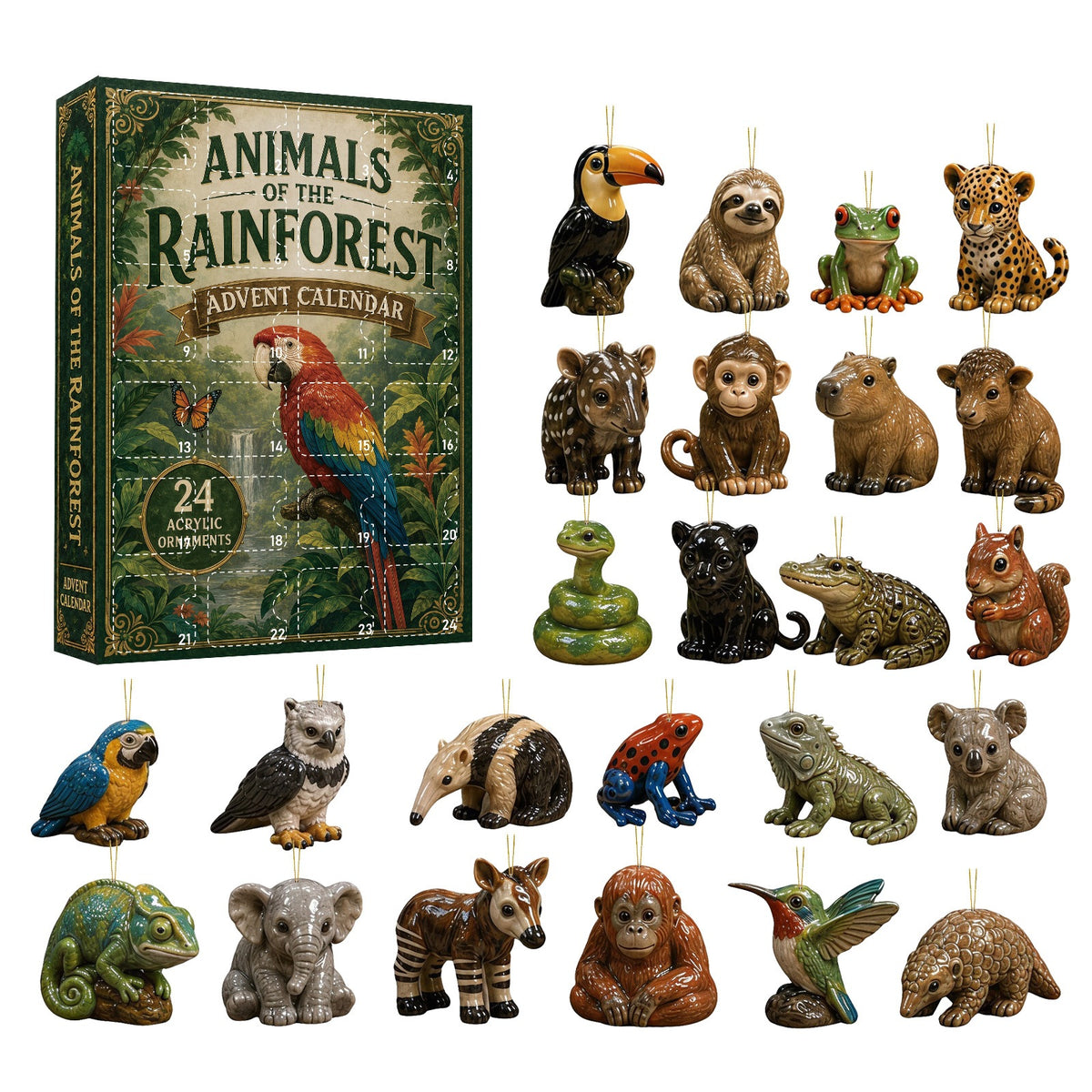 2026 Garden & Wildlife Advent Calendar – 24 Acrylic Ornaments, Christmas Countdown Gifts for Nature Lovers