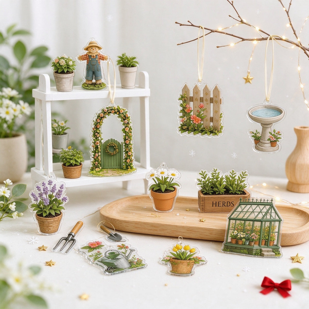 2026 Garden & Wildlife Advent Calendar – 24 Acrylic Ornaments, Christmas Countdown Gifts for Nature Lovers