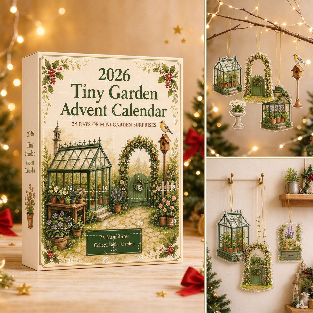 2026 Garden & Wildlife Advent Calendar – 24 Acrylic Ornaments, Christmas Countdown Gifts for Nature Lovers