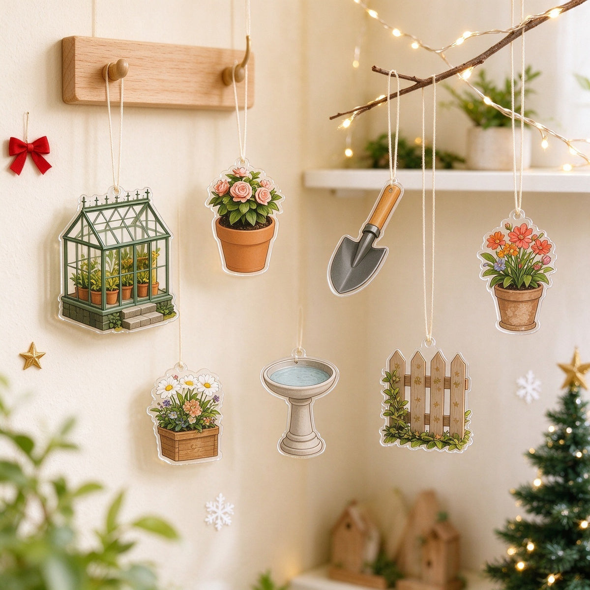 2026 Garden & Wildlife Advent Calendar – 24 Acrylic Ornaments, Christmas Countdown Gifts for Nature Lovers
