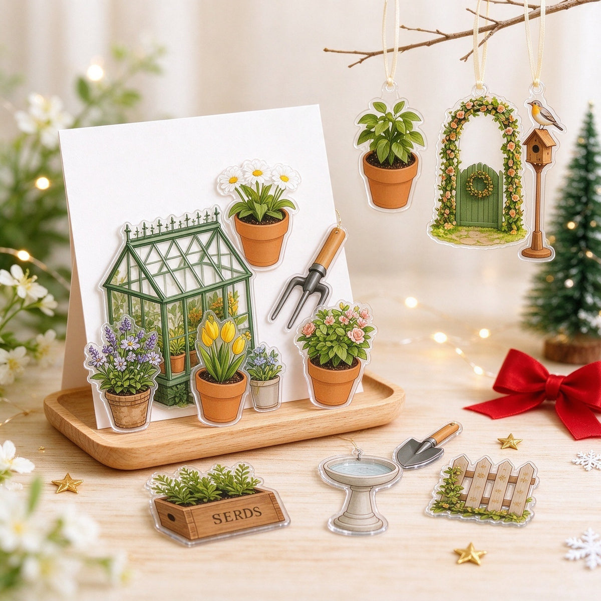 2026 Garden & Wildlife Advent Calendar – 24 Acrylic Ornaments, Christmas Countdown Gifts for Nature Lovers