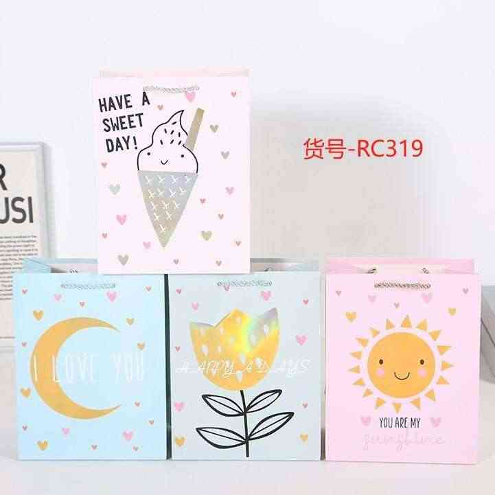 WholeSale Happy Birthday Gift Bag, Funny Cute Cartoon/ Balloon/ Cake/ Ice Cream/ Minimalist Birthday Wrapping Box