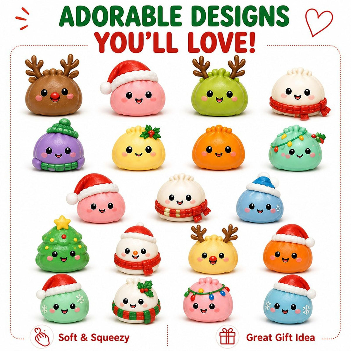 2026 Christmas Squishy Advent Calendar, 24-Day Countdown with 24 Mini Squishies for Kids 8+ & Adults