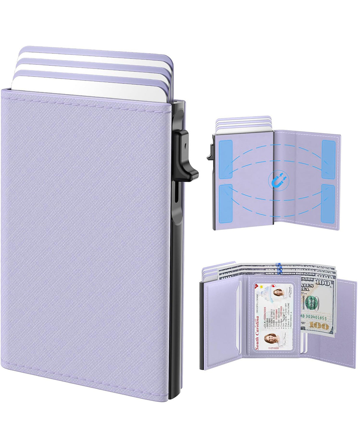 2026 New Leather Wallet for Women, Slim Pop Up Credit Card Holder with ID Window, Top Grain Leather RFID Blocking Minimalist Wallet, Small Card Case Holds Up to 13 Cards & 15+ Bills, Gifts for Women