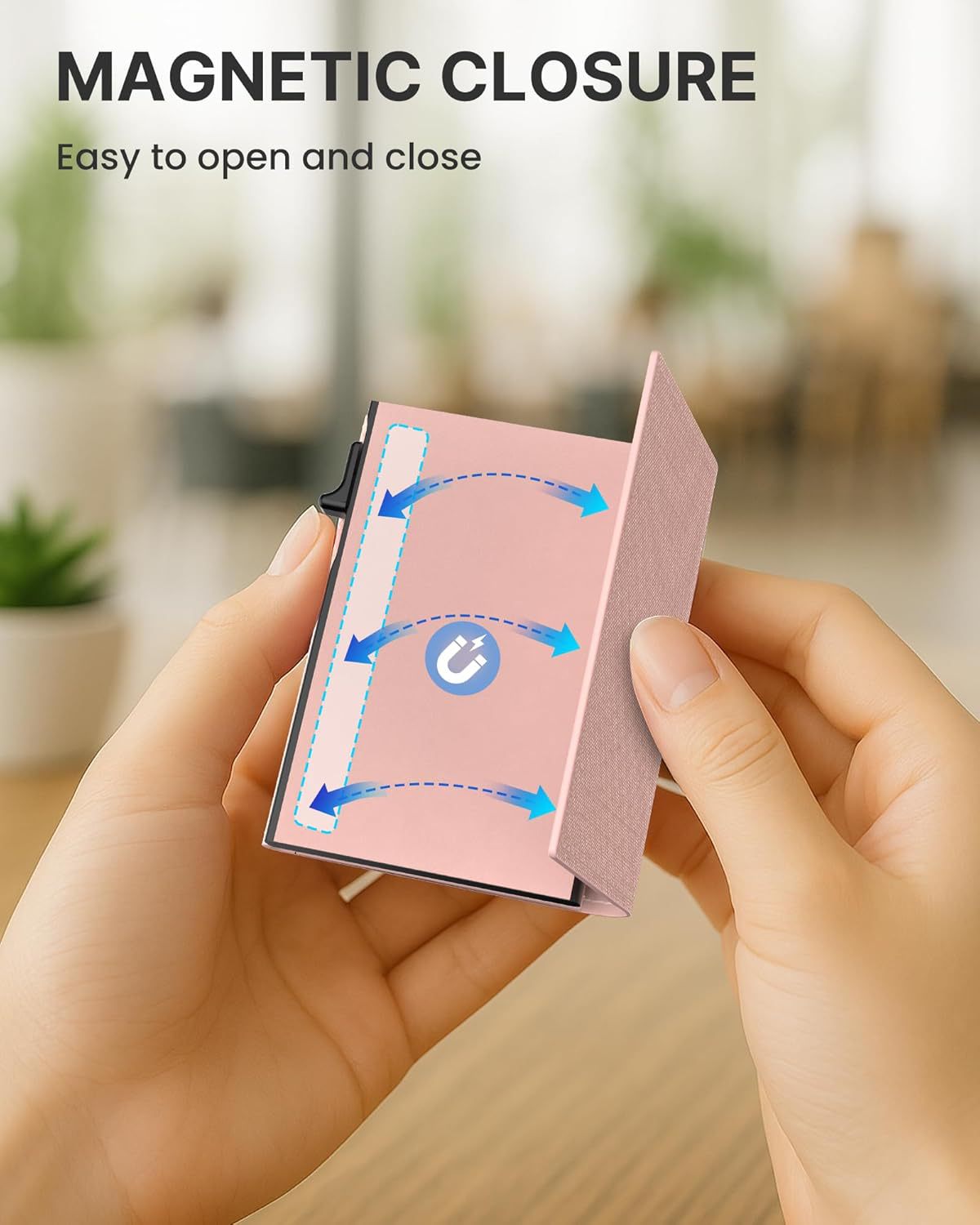 2026 New Leather Wallet for Women, Slim Pop Up Credit Card Holder with ID Window, Top Grain Leather RFID Blocking Minimalist Wallet, Small Card Case Holds Up to 13 Cards & 15+ Bills, Gifts for Women