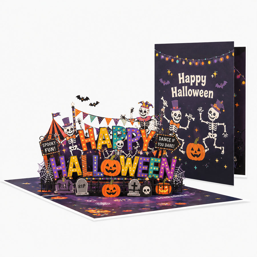 2026 New Halloween 3D Greeting Card: Spooky Party Beer Skull