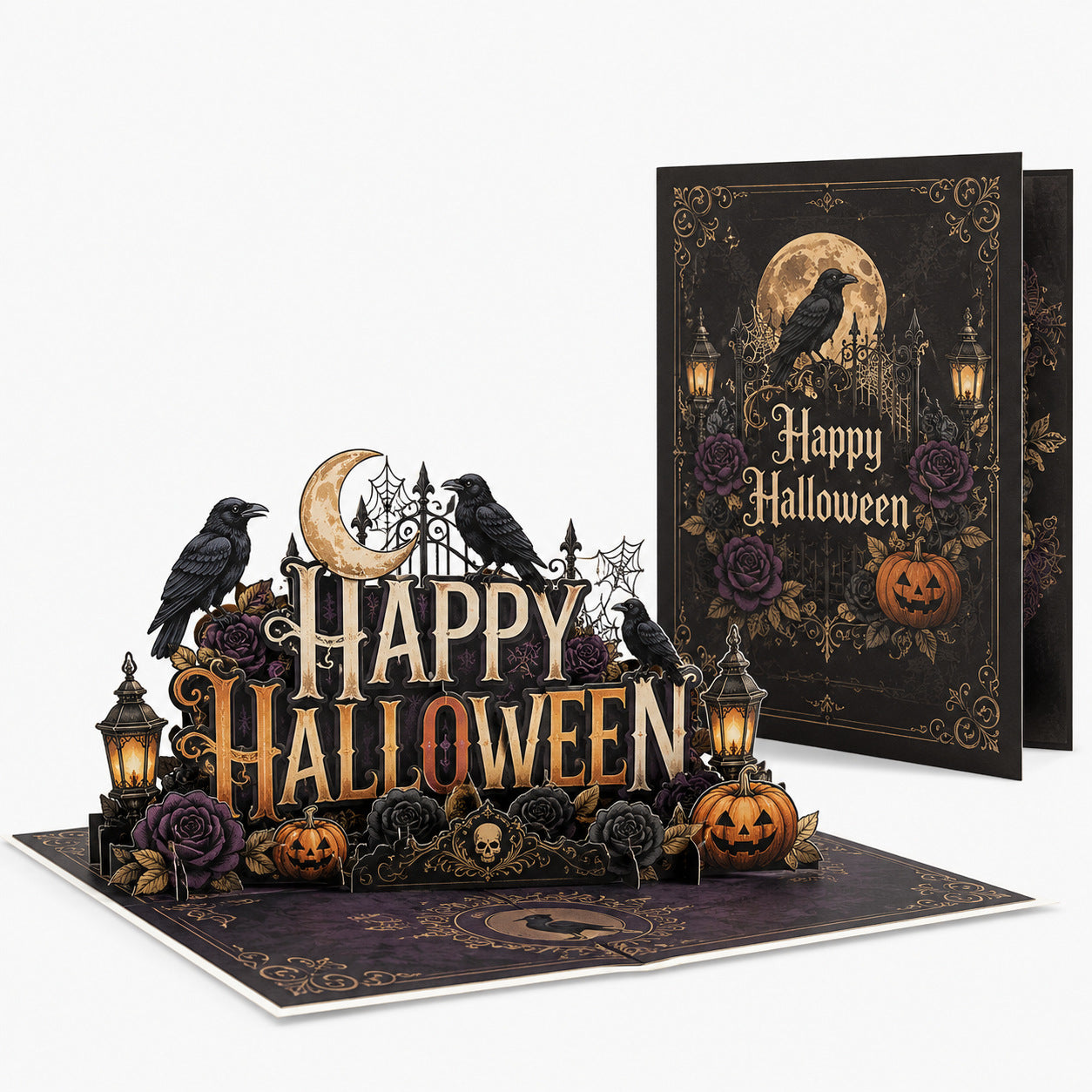 2026 New Halloween 3D Greeting Card: Spooky Party Beer Skull