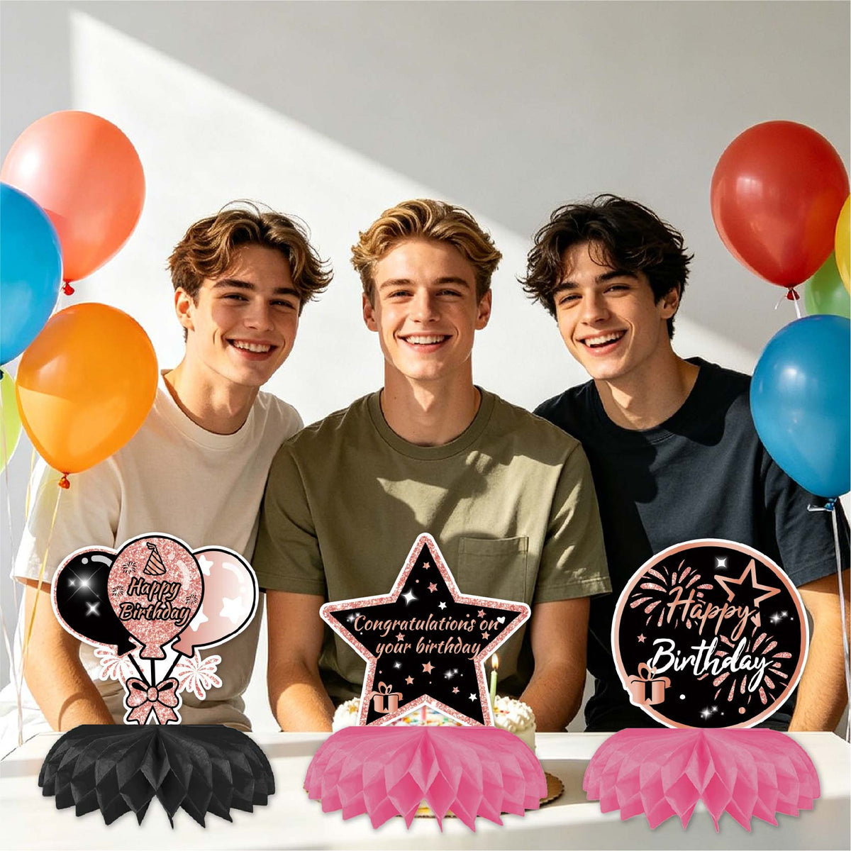 Happy 20th Birthday Honeycomb Oranment Pink 21st Birthday Decorations