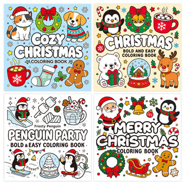20x20cm Christmas Coloring Book for Kids and Adults (4 Themes Optional)