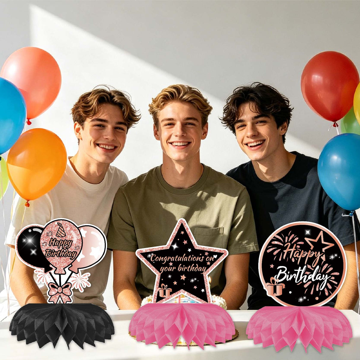 Happy 20th Birthday Honeycomb Oranment Pink 21st Birthday Decorations