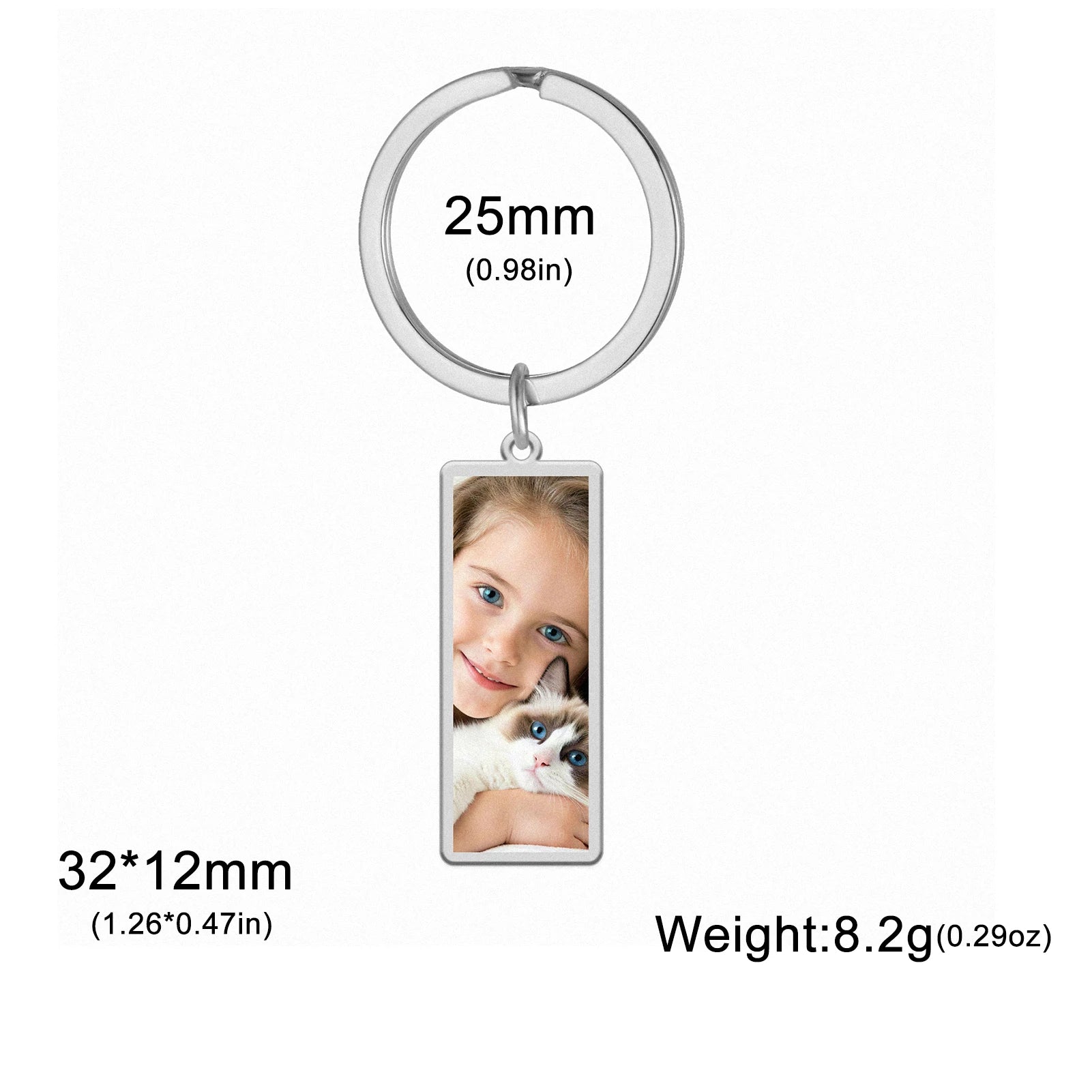 Print Demand Photo Keychain Personalized Custom Gift For Women Men Mother Father Dad Kid Child Family Stainless Steel Key Ring