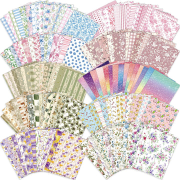 30 Sheets Vintage Floral Scrapbook Paper Pad – 5.5 x 7.8" Aesthetic Journaling Decorative Paper for Card Making, DIY Crafts, Junk Journal & Photo Album