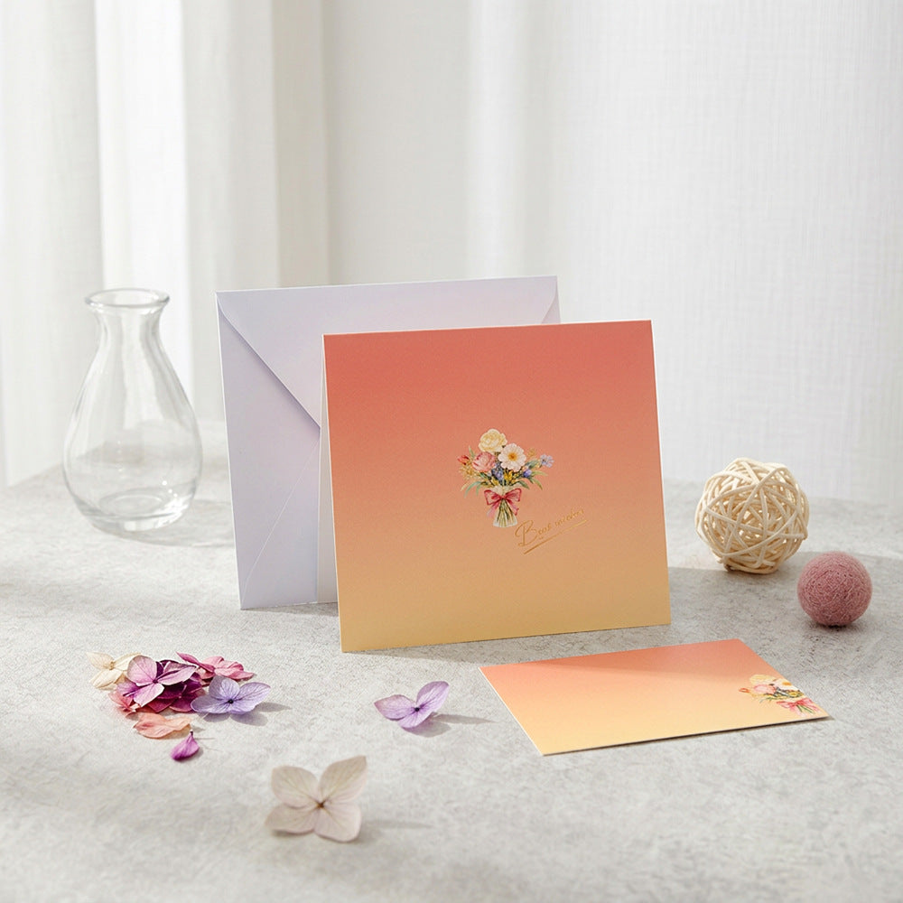 3D Floral Bouquet Pop-Up Greeting Cards Set (4-Pack)