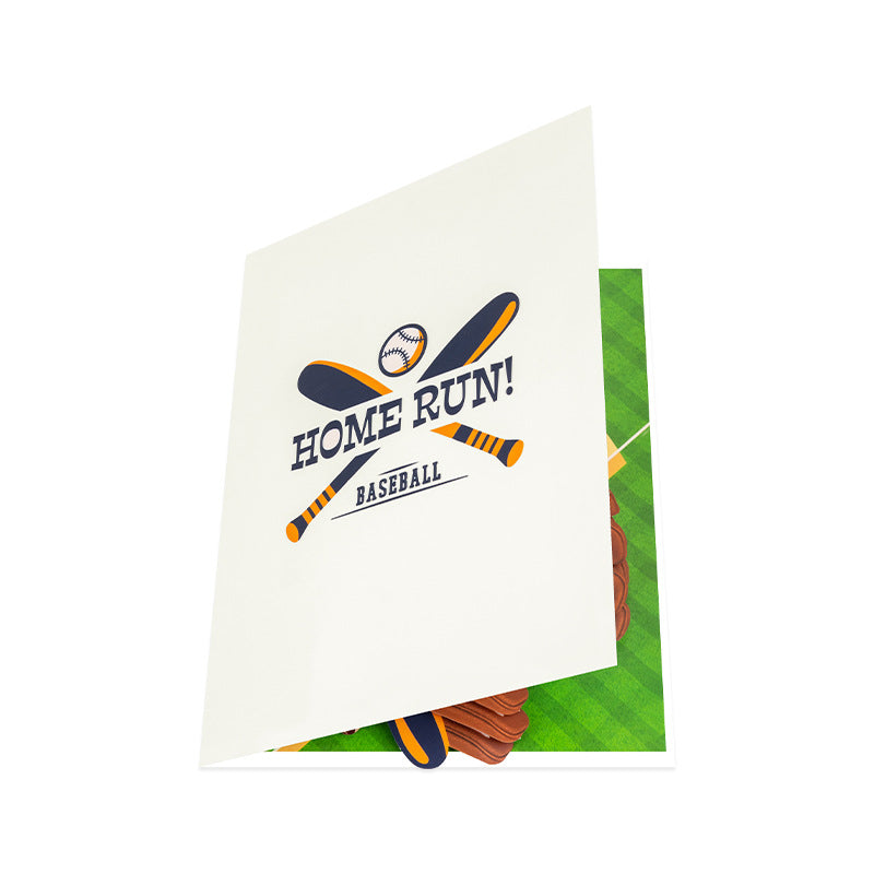 3D Pop-Up Baseball Home Run Greeting Card