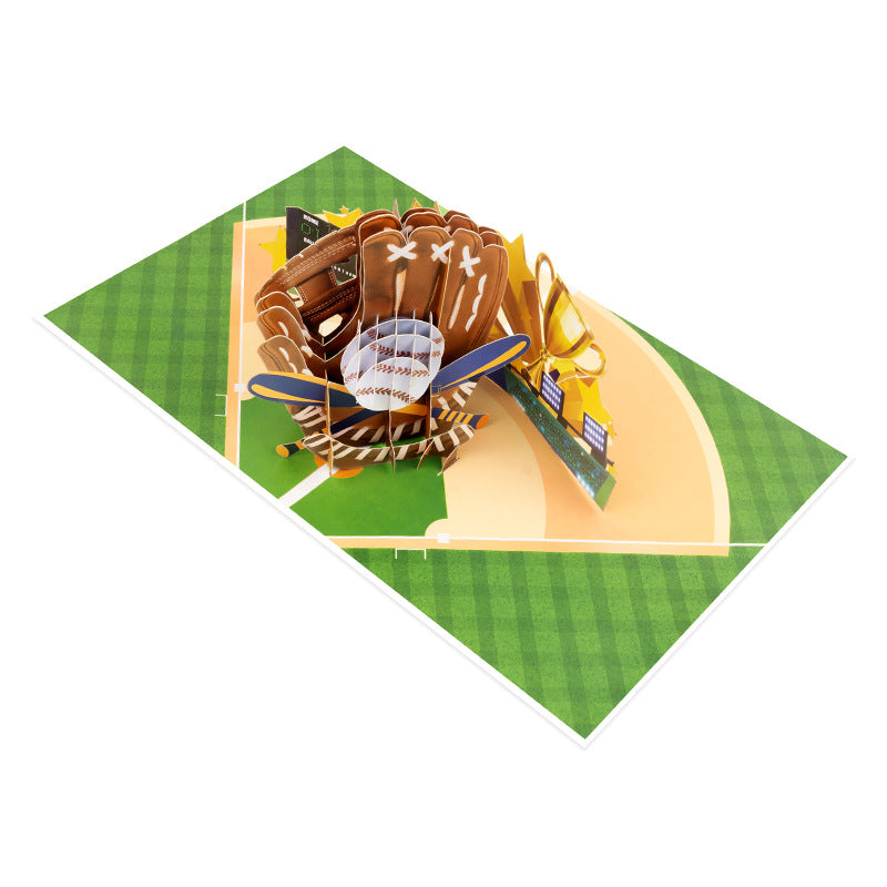3D Pop-Up Baseball Home Run Greeting Card