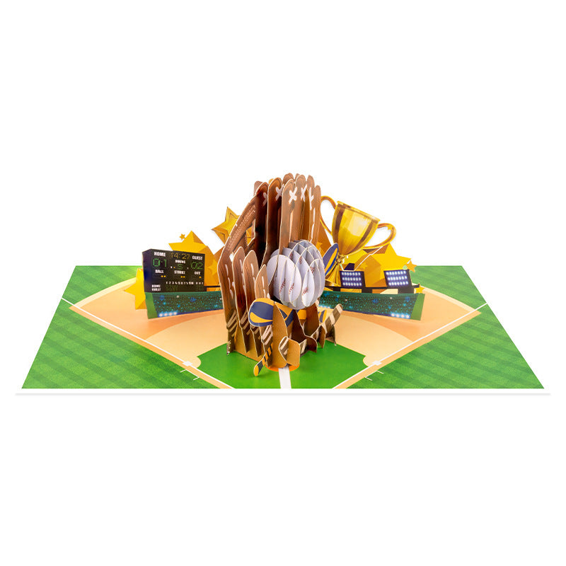 3D Pop-Up Baseball Home Run Greeting Card