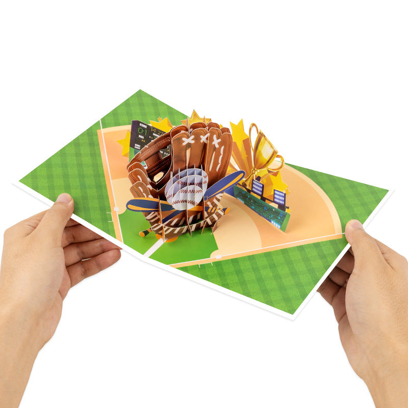 3D Pop-Up Baseball Home Run Greeting Card