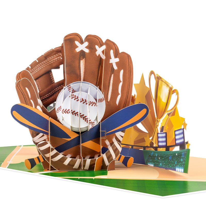 3D Pop-Up Baseball Home Run Greeting Card