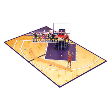 3D Pop-Up Basketball Three-Pointer Greeting Card