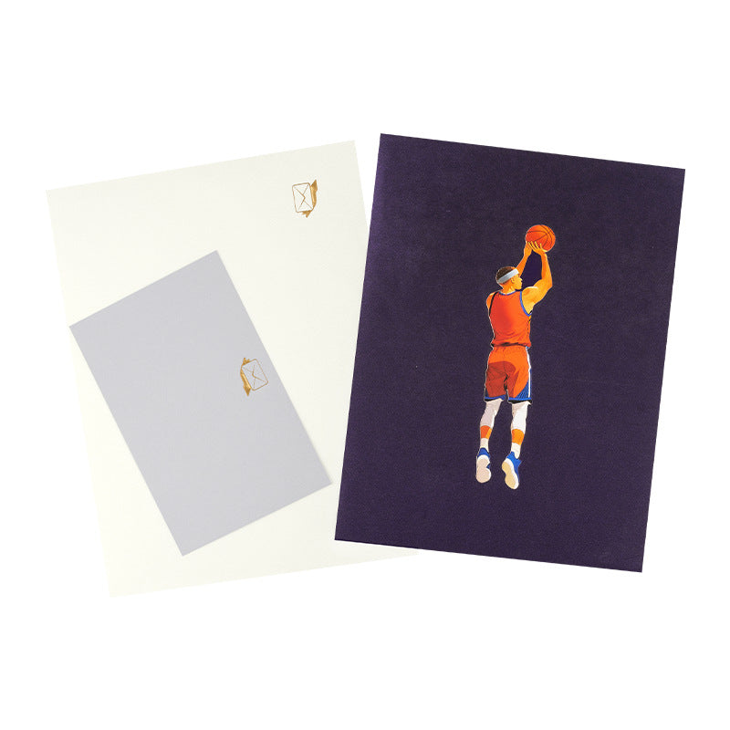 3D Pop-Up Basketball Three-Pointer Greeting Card