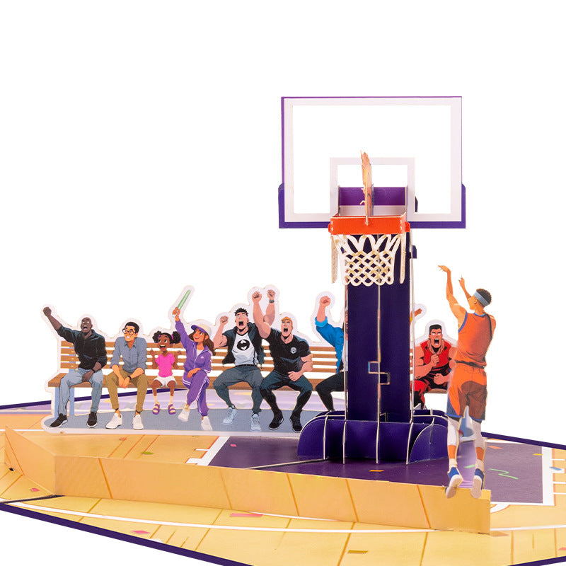 3D Pop-Up Basketball Three-Pointer Greeting Card