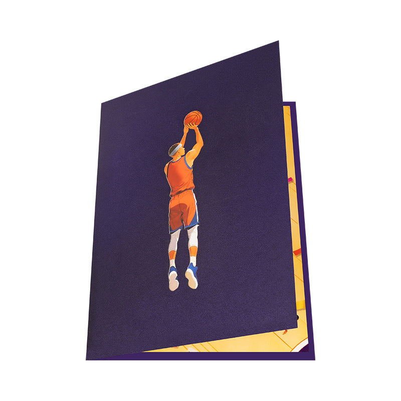 3D Pop-Up Basketball Three-Pointer Greeting Card