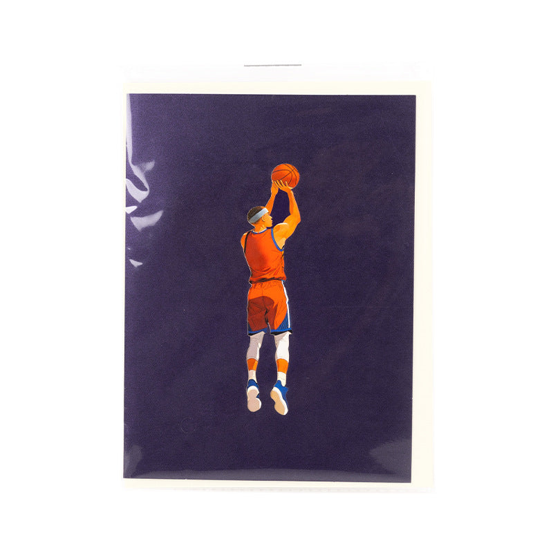 3D Pop-Up Basketball Three-Pointer Greeting Card