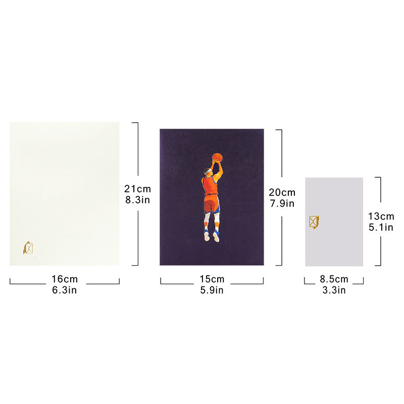 3D Pop-Up Basketball Three-Pointer Greeting Card