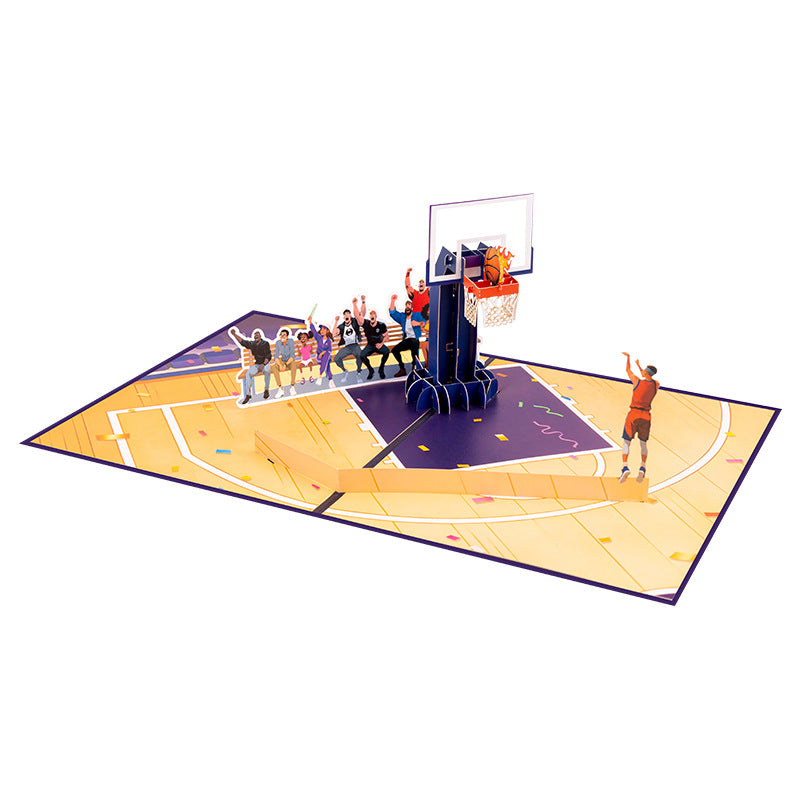 3D Pop-Up Basketball Three-Pointer Greeting Card