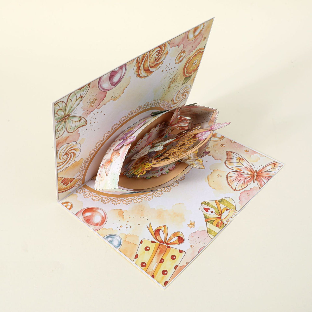 3D Pop-Up Butterfly Cake Birthday Card