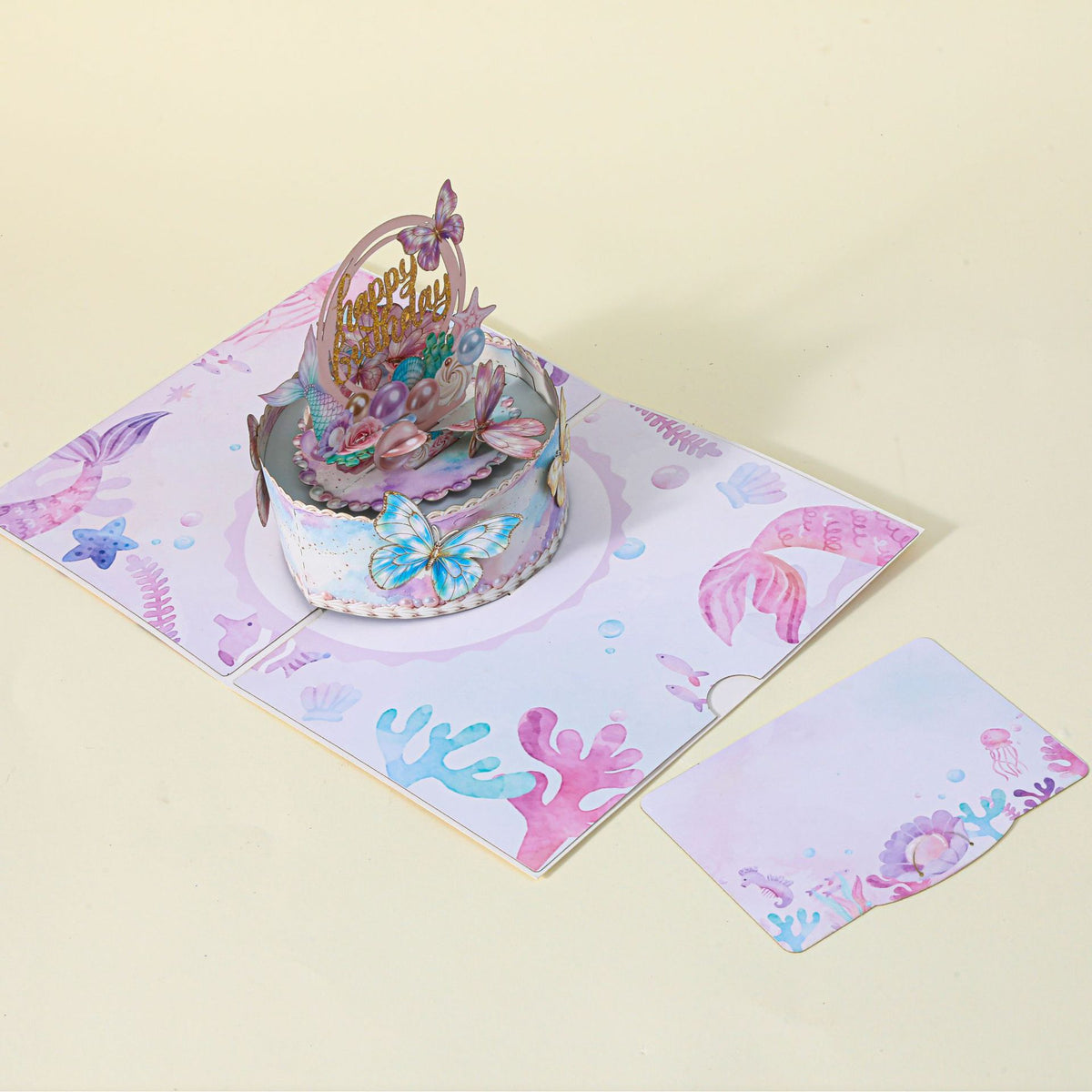 3D Pop-Up Butterfly Cake Birthday Card