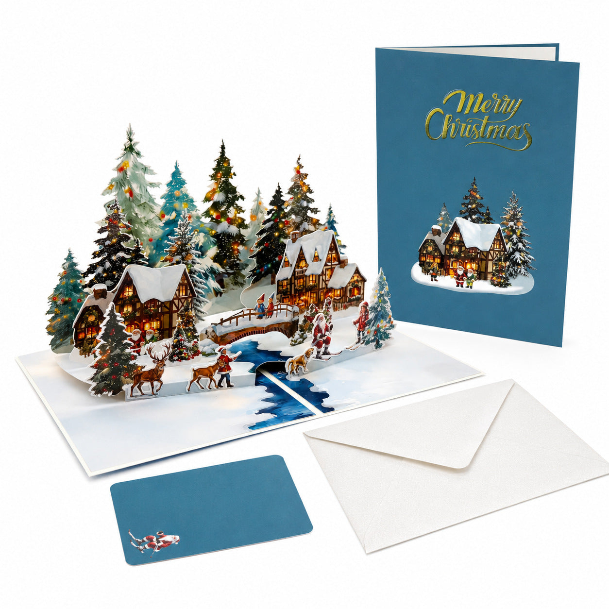 3D Pop-Up Christmas Greeting Card: Snowy Mountain Landscape and Igloo – Desktop Ornament
