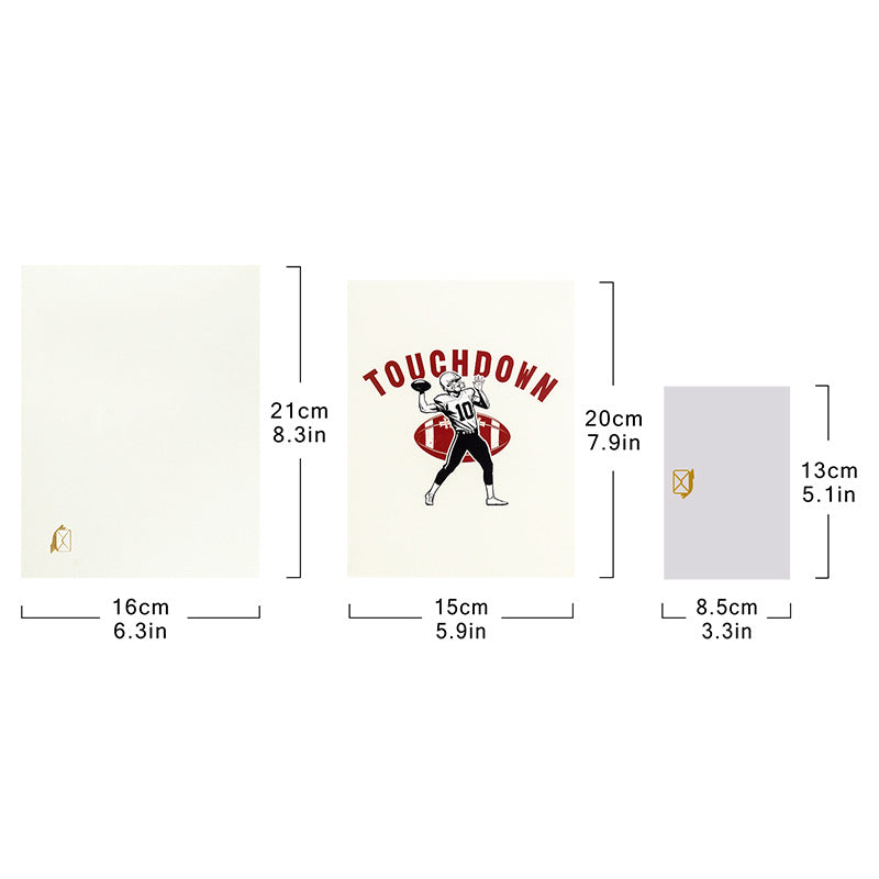 3D Pop-Up Football Quarterback Greeting Card – Touchdown Sports Birthday Card with Blank Note Card & Envelope