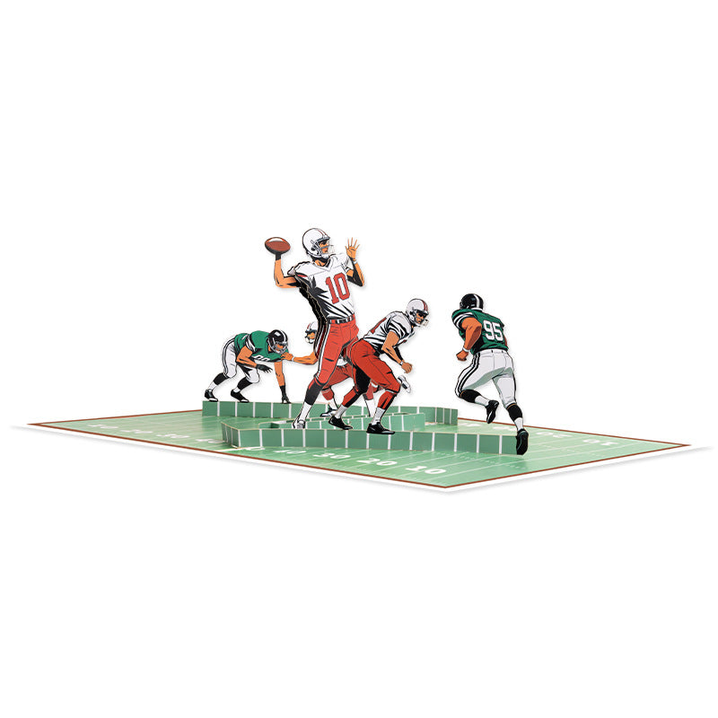 3D Pop-Up Football Quarterback Greeting Card – Touchdown Sports Birthday Card with Blank Note Card & Envelope