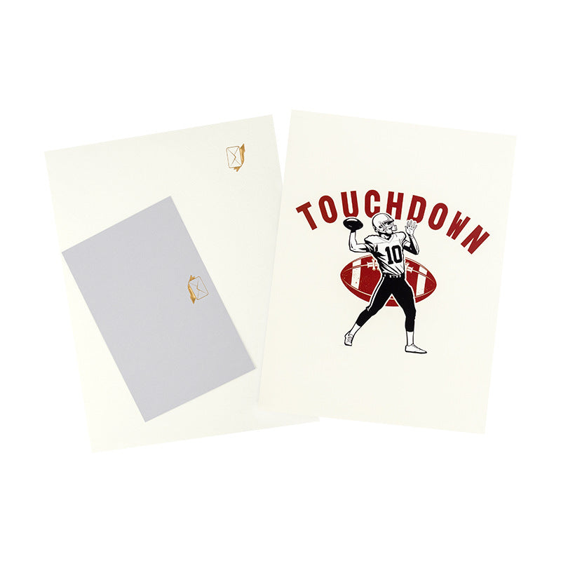 3D Pop-Up Football Quarterback Greeting Card – Touchdown Sports Birthday Card with Blank Note Card & Envelope