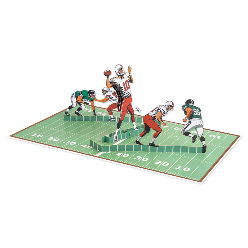 3D Pop-Up Football Quarterback Greeting Card – Touchdown Sports Birthday Card with Blank Note Card & Envelope