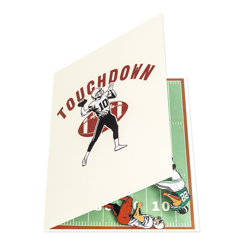 3D Pop-Up Football Quarterback Greeting Card – Touchdown Sports Birthday Card with Blank Note Card & Envelope