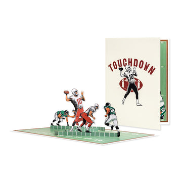 3D Pop-Up Football Quarterback Greeting Card – Touchdown Sports Birthday Card with Blank Note Card & Envelope