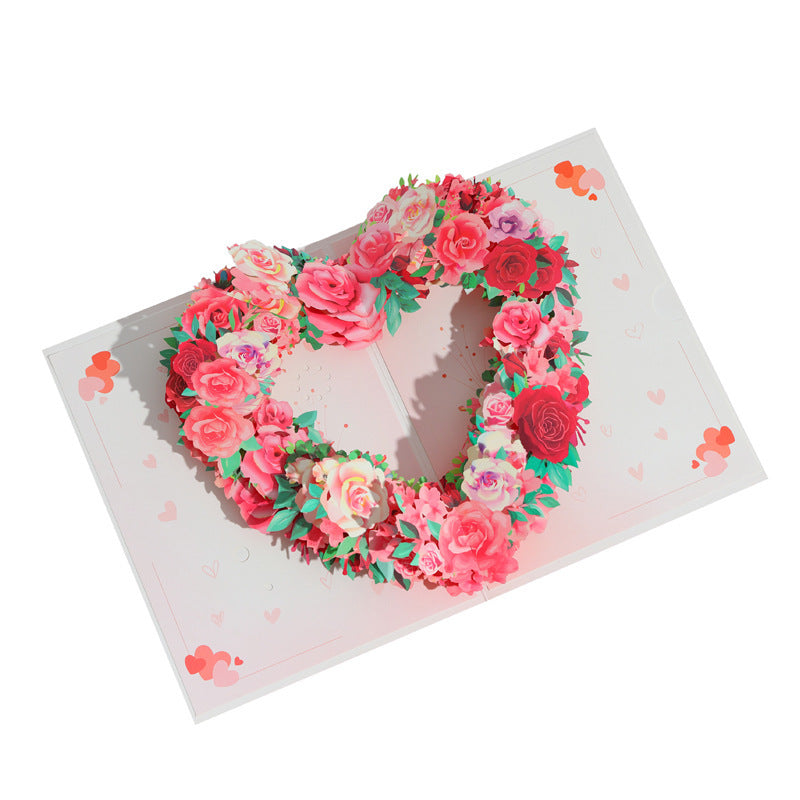3D Pop-Up Floral Heart Greeting Card with Recordable Voice Option – Expressive Floral Bouquet Card for Mother’s Day, Birthday, Anniversary & Valentine’s Day (Includes Envelope & Note Card)