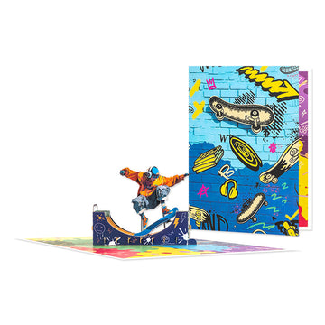 3D Pop-Up Skateboard Card