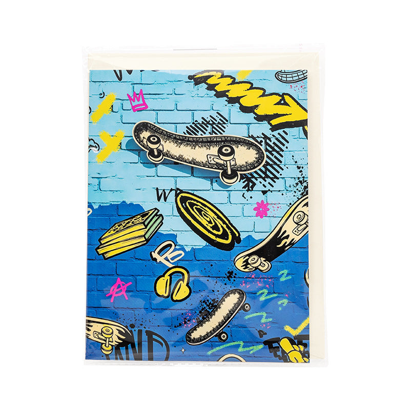 3D Pop-Up Skateboard Card