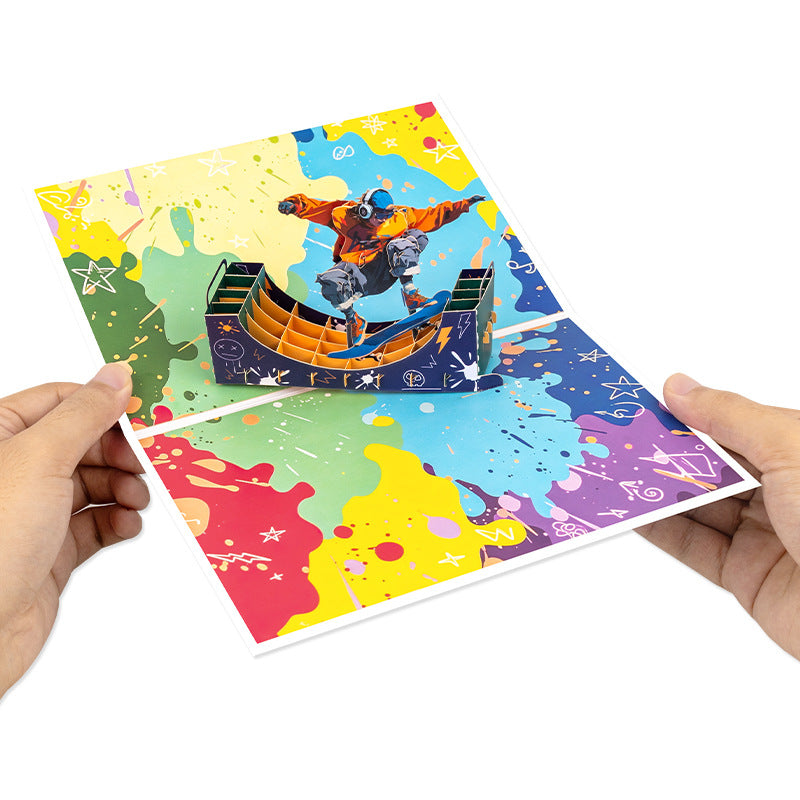 3D Pop-Up Skateboard Card